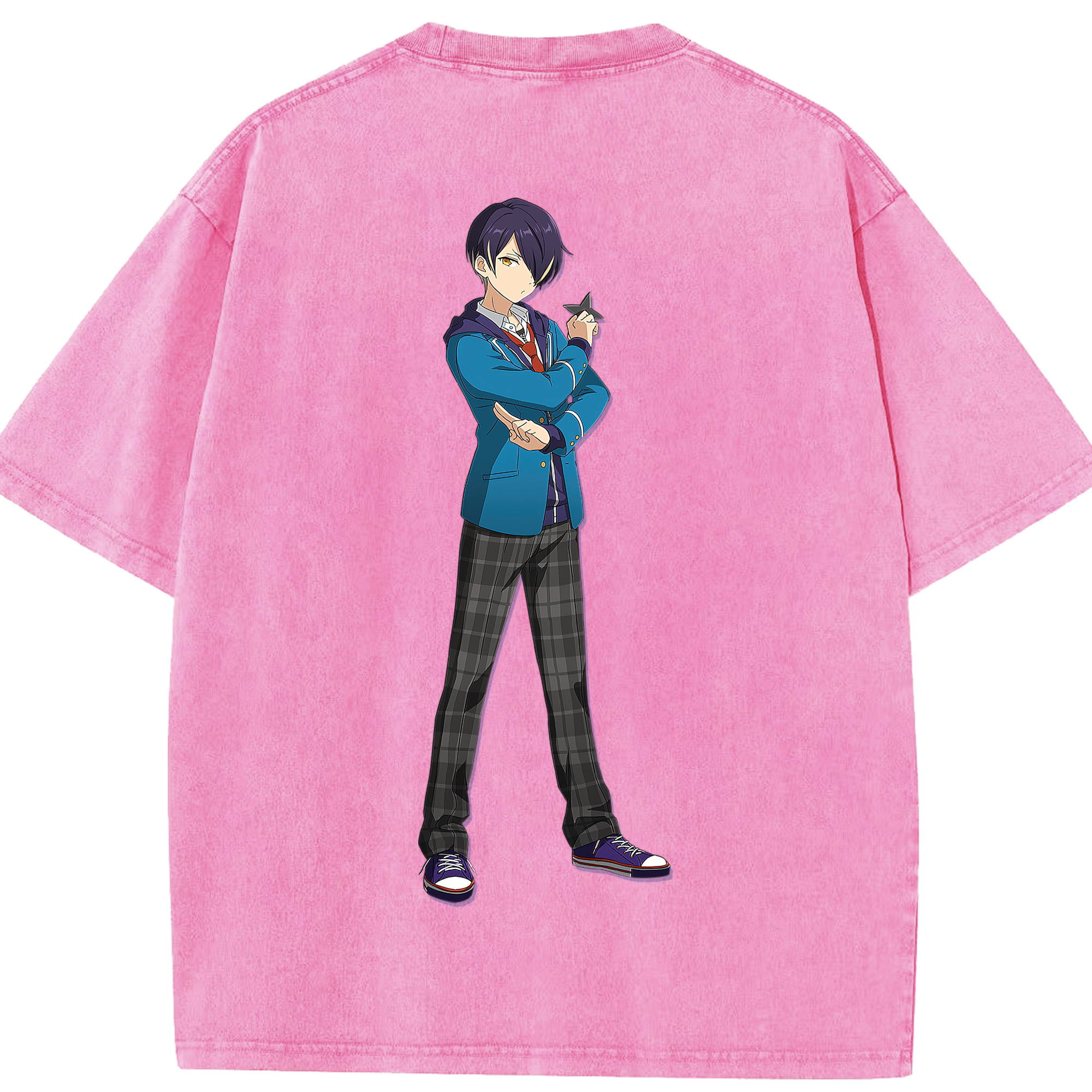 （画像用） あんさんぶるスターズ! Ensemble Stars 綿100% ヴィンテージ風 半袖Tシャツ（背面プリント）